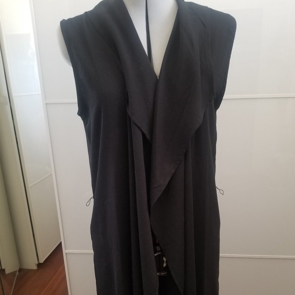 Long Drape Front Black Vest 14th & Union